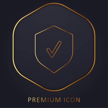 Rozet altın çizgi prim logosu veya simgesi