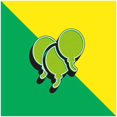 Balonlar yeşil ve sarı modern 3d vektör simgesi logosu