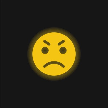 Anger yellow glowing neon icon clipart