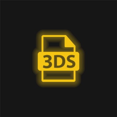 3DS Dosya Biçimi Uzantısı sarı parlak neon simgesi