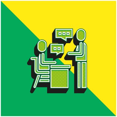 Atama Yeşil ve sarı modern 3d vektör simgesi logosu
