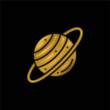 Astronomi altın kaplama metalik simge veya logo vektörü