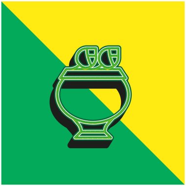 Kase Yeşil ve Sarı Modern 3D vektör simgesi logosu