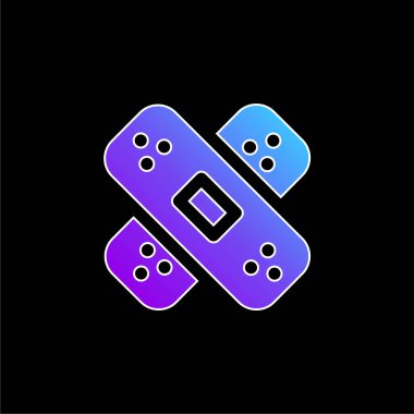 Yara bandı mavi eğimli vektör simgesi