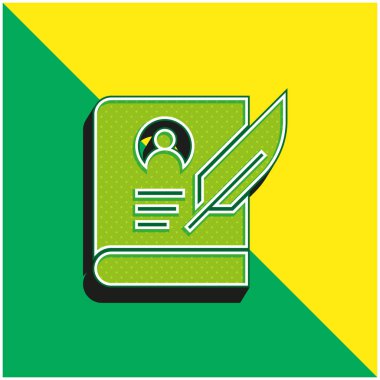 Biography Green and yellow modern 3d vector icon logo clipart