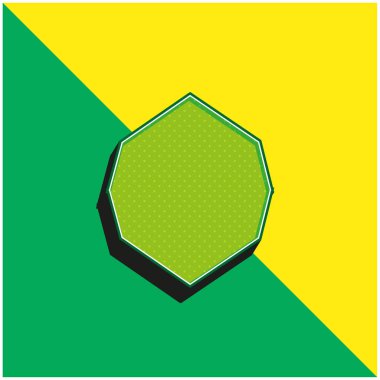 Siyah Sekizgen Şekli Yeşil ve Sarı 3D vektör simgesi logosu