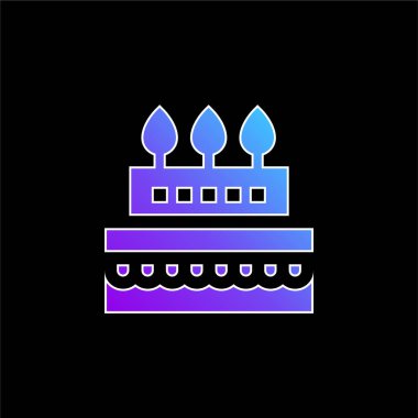 Doğum günü pastası mavi gradyan vektör simgesi