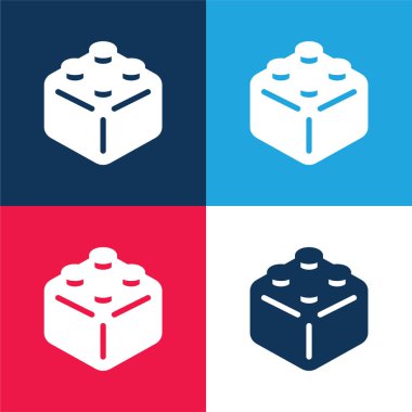 Blok mavi ve kırmızı dört renk en küçük simge kümesi