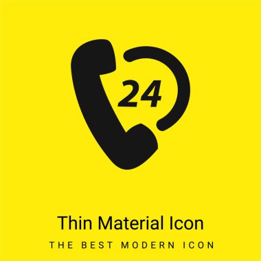 24 Saat Telefon Alışveriş Desteği Asgari parlak sarı malzeme simgesi