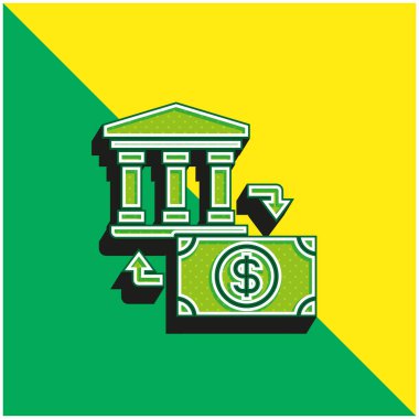 Bank Green and yellow modern 3d vector icon logo clipart