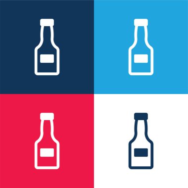 Şişe Kapalı mavi ve kırmızı En az dört renk simgesi