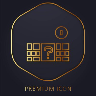 Altın çizgi prim logosunu veya simgesini tuğlalar