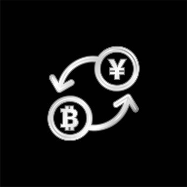 Bitcoin Değişimi Oranı gümüş kaplama metalik simge