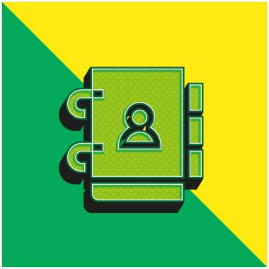 Gündem Yeşil ve Sarı Modern 3D vektör simgesi logosu