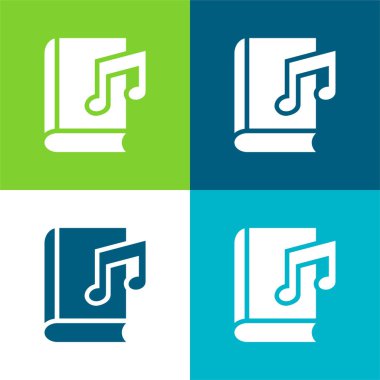 Audiobook Düz 4 renk en küçük simge seti