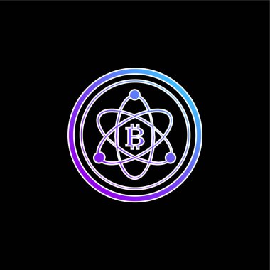 Bitcoin Bilim Sembolü mavi gradyan vektör simgesi