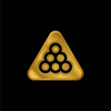 Bilardo altın kaplama metalik simge veya logo vektörü
