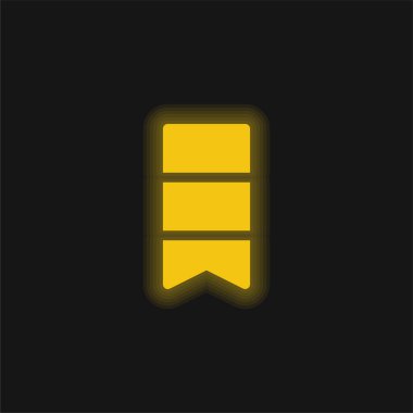 Yer imi sarı parlak neon simgesi