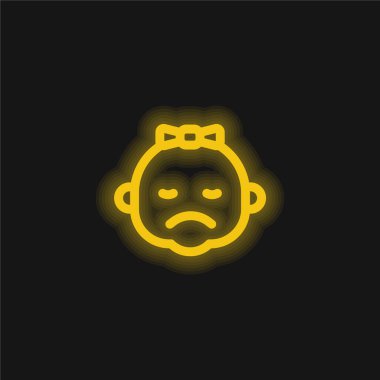 Bebek sarı parlak neon simgesi