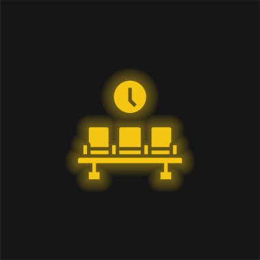 Havalimanı sarı parlak neon simgesi