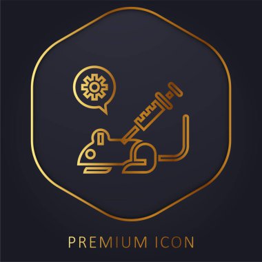 Hayvan testi altın çizgi prim logosu veya simgesi