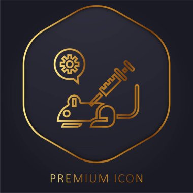 Animal Testing golden line premium logo or icon clipart