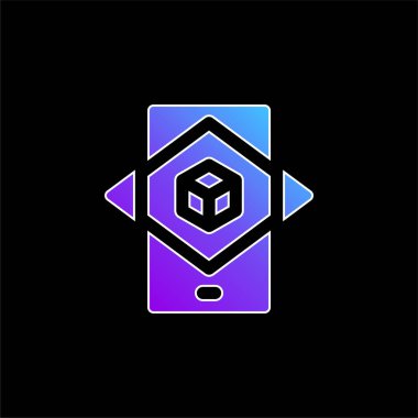 Artırılmış Gerçeklik mavi gradyan vektör simgesi