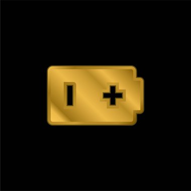 Pil altın kaplamalı metalik simge veya logo vektörü