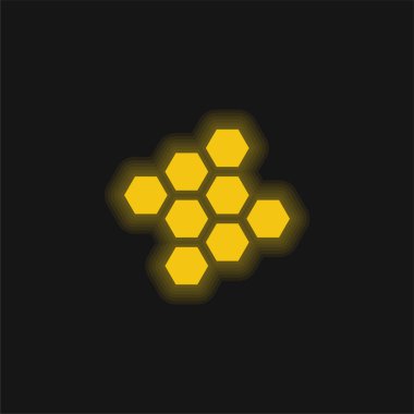 Bağ sarısı parlak neon simgesi