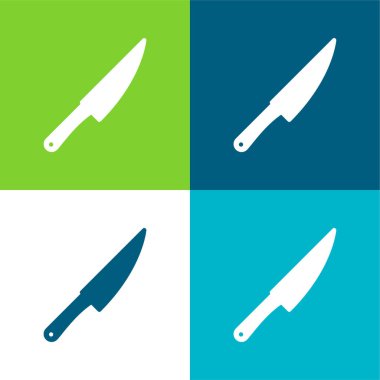 Big Knife Flat four color minimal icon set clipart