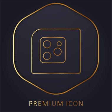 Kamera altın çizgisi prim logosu veya simgesi