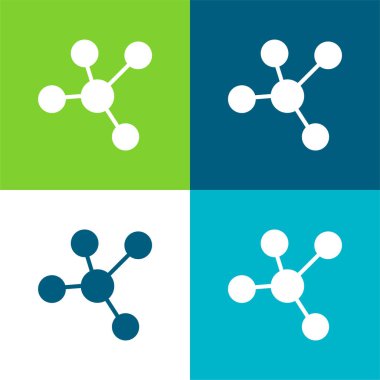 Atom Düz 4 renk en küçük simge kümesi