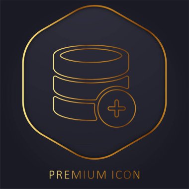 Add golden line premium logo or icon clipart