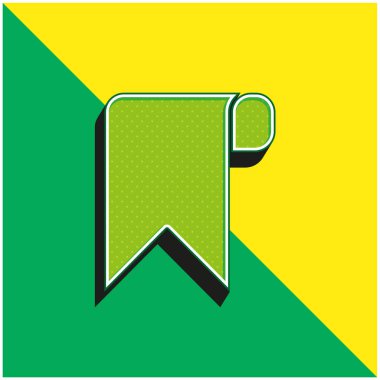 Yer imi Yeşil ve sarı modern 3d vektör simgesi logosu