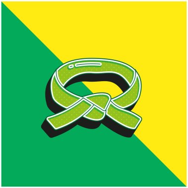 Black Belt Green and yellow modern 3d vector icon logo clipart