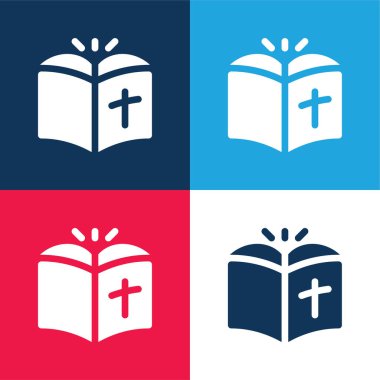 İncil mavi ve kırmızı dört renk en küçük simge kümesi