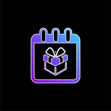 Doğum günü hediyesi Takvim Sayfası mavi gradyan vektör simgesinde