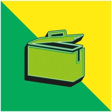 Ammo Tin Green and yellow modern 3d vector icon logo clipart