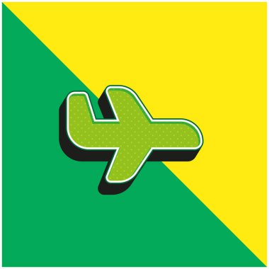 Uçan Yeşil ve Sarı 3D modern vektör simgesi