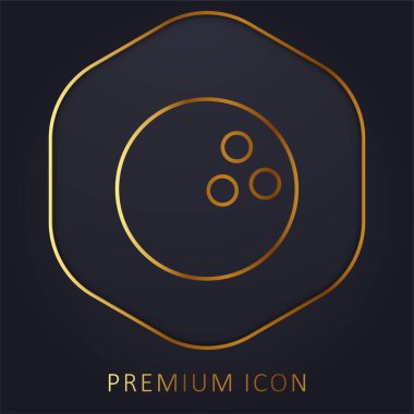 Bowling altın çizgisi prim logosu veya simgesi