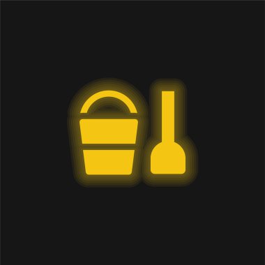 Plaj Oyuncağı sarı parlak neon simgesi