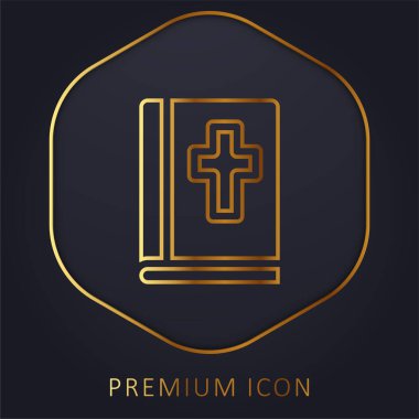 Bible golden line premium logo or icon clipart