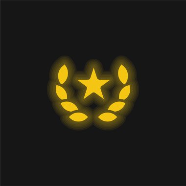 Ödül sarı parlak neon simgesi