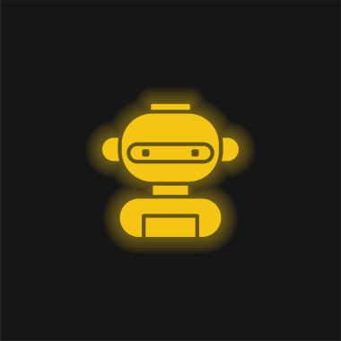 AI sarı parlak neon simgesi
