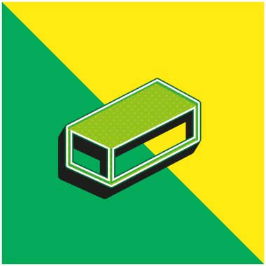 Tuğla Yeşil ve Sarı Modern 3D vektör simgesi logosu