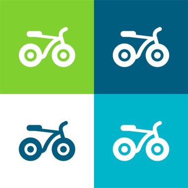 Bisiklet Düz 4 renk en küçük simge kümesi