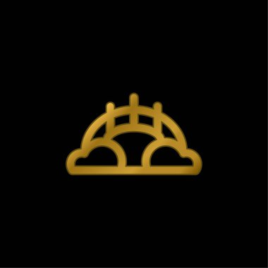 Köprü altın kaplama metalik simge veya logo vektörü