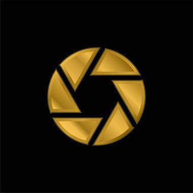 Açıklık altın kaplama metalik simge veya logo vektörü