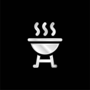 Barbekü gümüş kaplama metalik simge