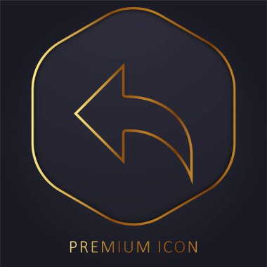 Ok altın çizgi premium logosu veya simgesi